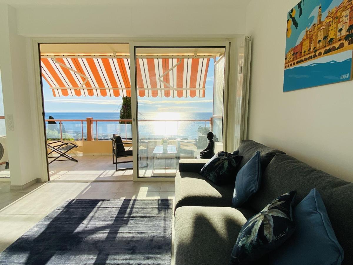 Le Vigia-Vue Mer-Terrasse-Climatisation-Parking Menton Exterior photo