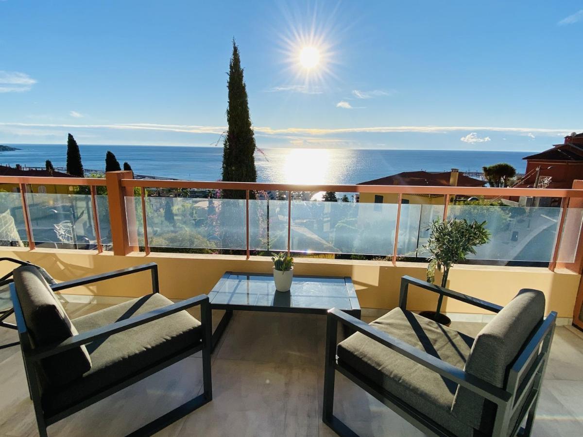 Le Vigia-Vue Mer-Terrasse-Climatisation-Parking Menton Exterior photo